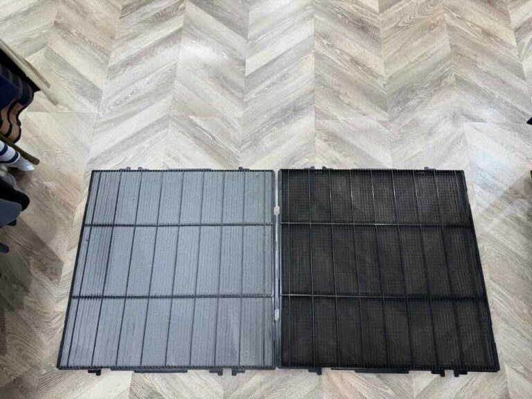 フィルター清掃、前後の比較